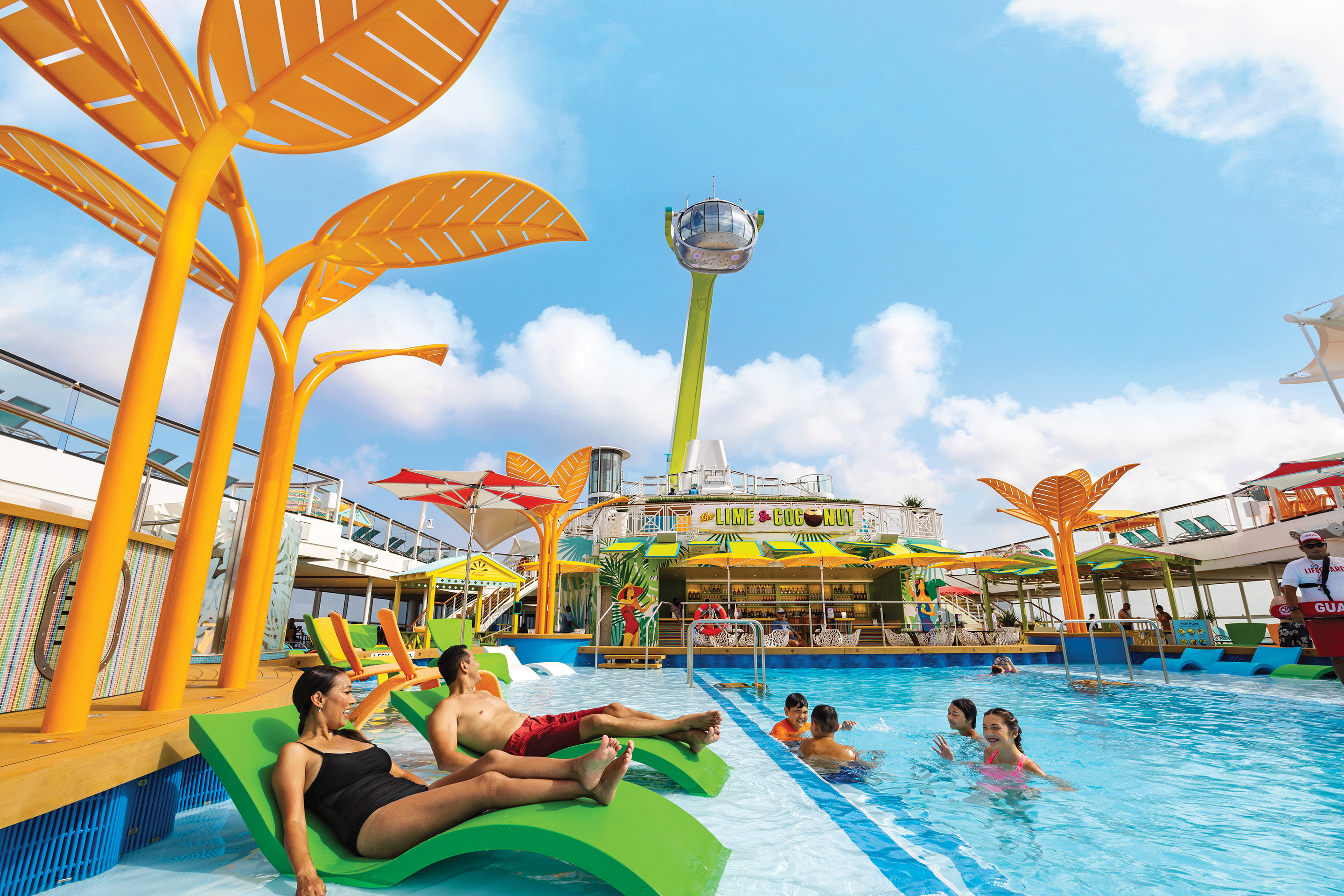 Odyssey of the Seas Flowrider Skypad Man surfing