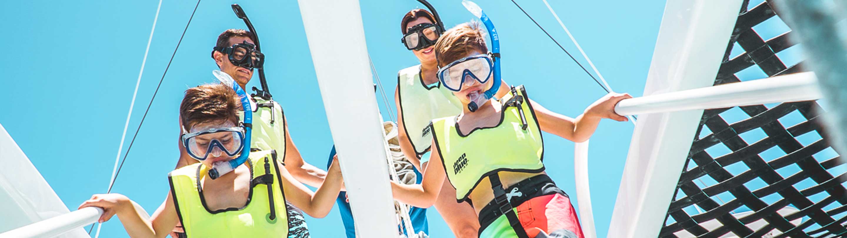 Family Ready To Snorkel on a Caribbean Cruise